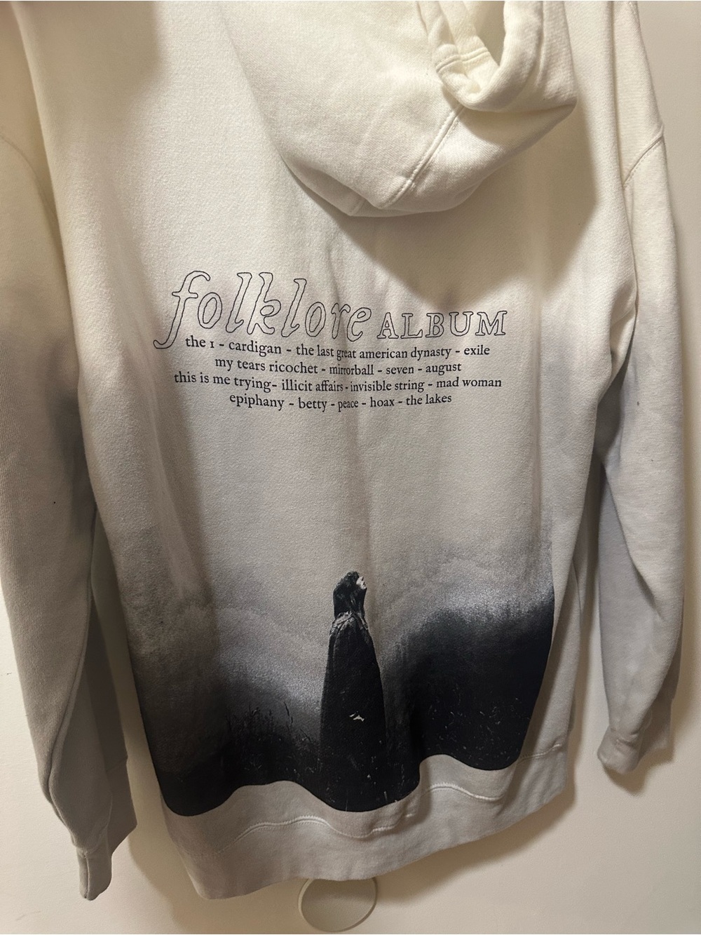Folklore Album Taylor swift Graphic Hoodie - Cream/Black lost in memory